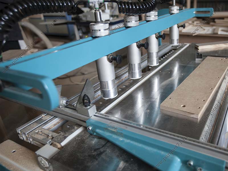 Equipment in a woodworking factory