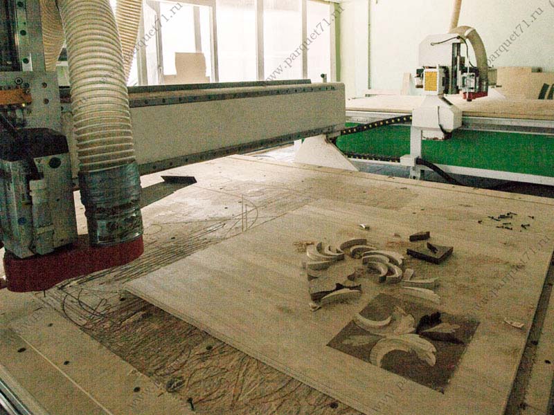 The process of making artistic parquet Art parquet